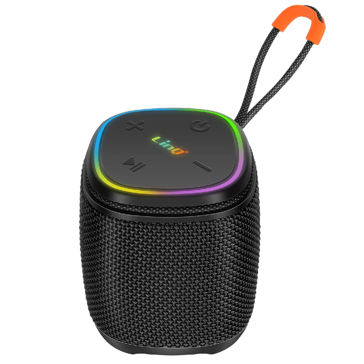 LINQ  Mini Enceinte sans Fil Bluetooth 5W &Eacute;tanche IPX6 avec &Eacute;clairage LED Noir