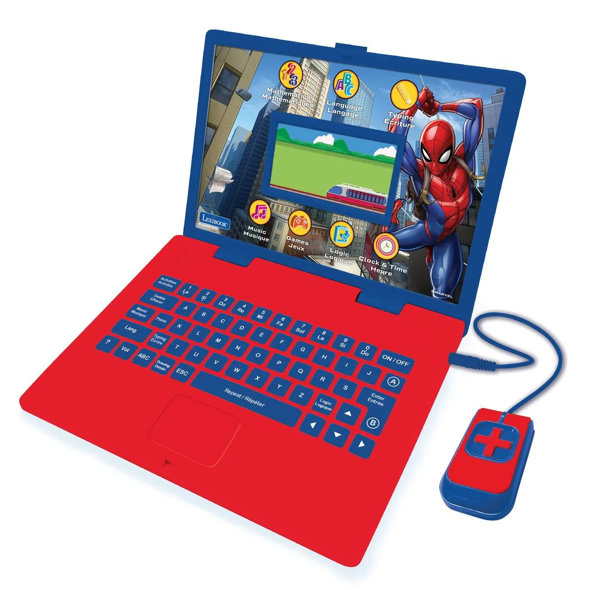 Ordinateur éducatif couleur Spiderman bilingue français et anglais