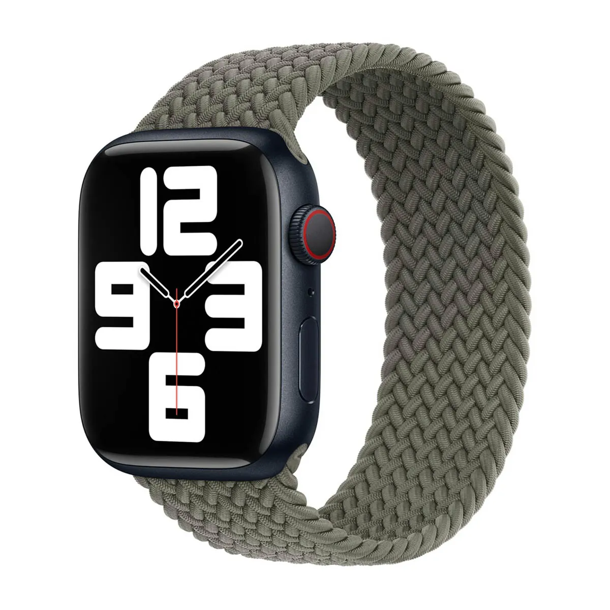 Bracelet Solo tressé pour Apple Watch   44/45/46/49 mm - Taille 4 - Olive