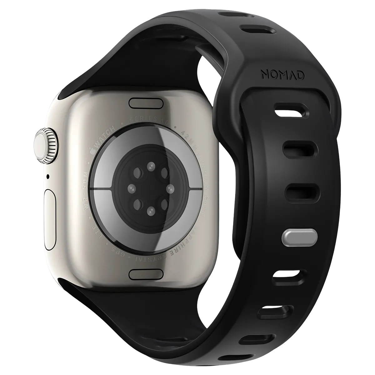 NOMAD  Bracelet Sport &Eacute;tanche 42mm pour Apple Watch Mod&egrave;le Tempo Band Noir