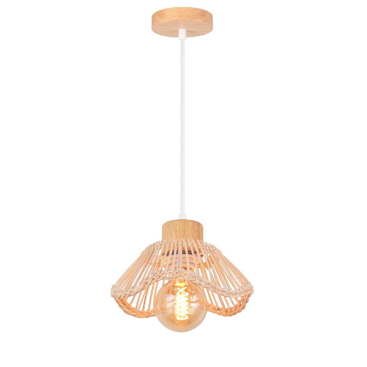Stoex Plafonnier suspension osier - Beige