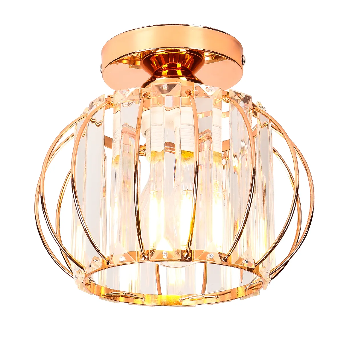 Stoex plafonnier cristal moderne - or rose