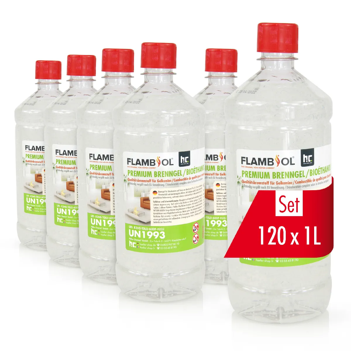 Gel de bioéthanol premium FLAMBIOL® en bouteille de pour cheminées - vue 2