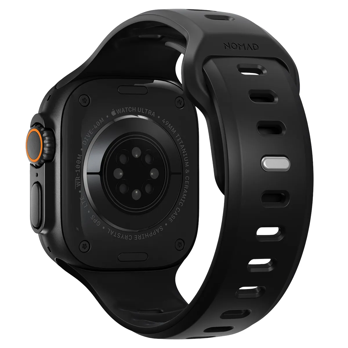 NOMAD  Bracelet Sport &Eacute;tanche 49mm pour Apple Watch Mod&egrave;le Tempo Band Noir