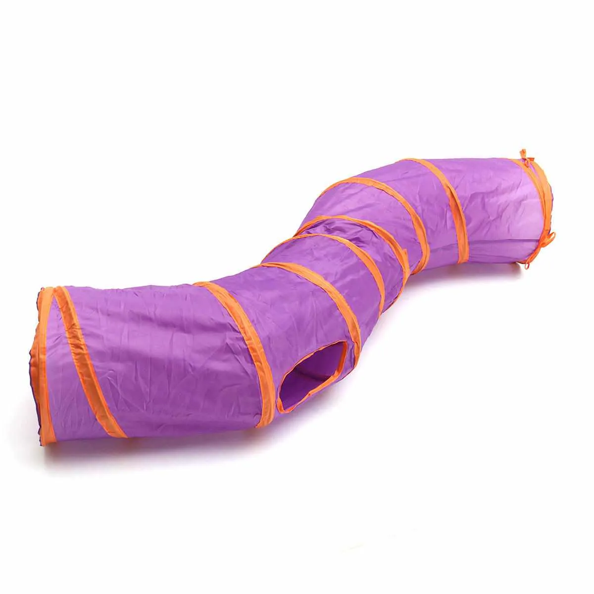 Meilleurs prix pour Tunnel jouet pliable en S à 2 trous pour chat/chiot, couleur pourpre