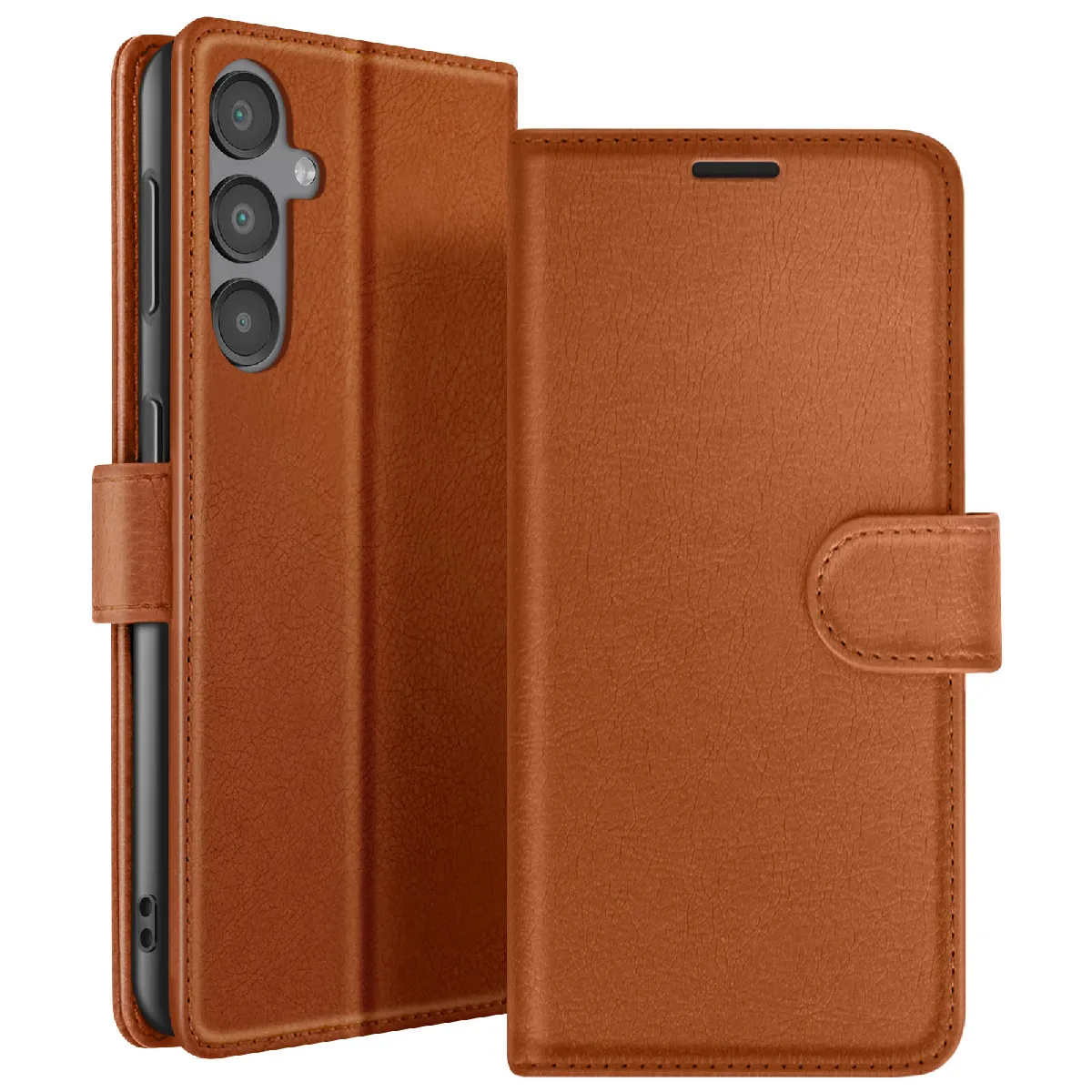 GENERIQUE - Étui Portefeuille pour Galaxy A16 - Fonction Support - Marron - Image 2