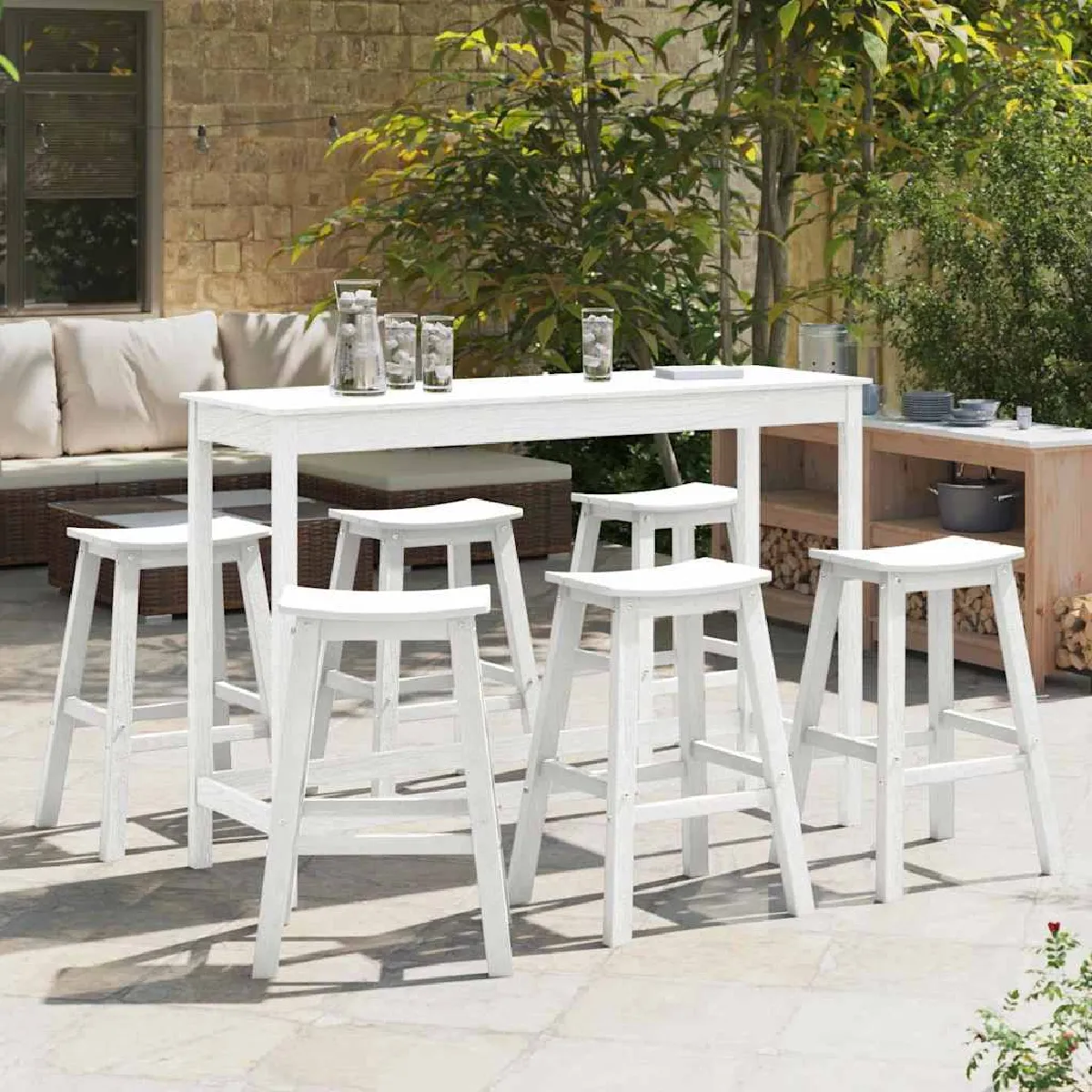 vidaXL Tabourets de bar 9 pcs HDPE Tabourets de bar 2 pcs HDPE - vue 3