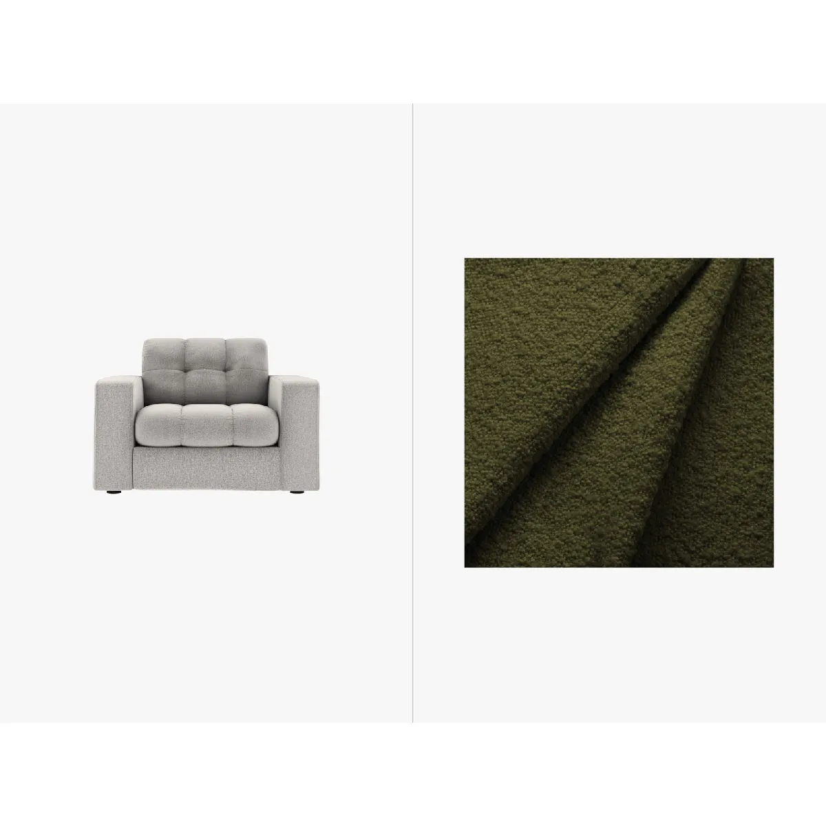 Cxl by christian lacroix Fauteuil Yohan bouclé - Olive