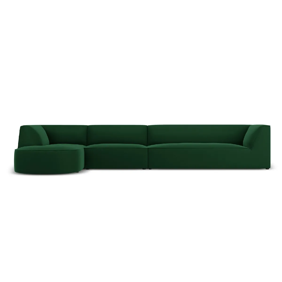 Canapé d'angle gauche Charles 5 places en velours vert