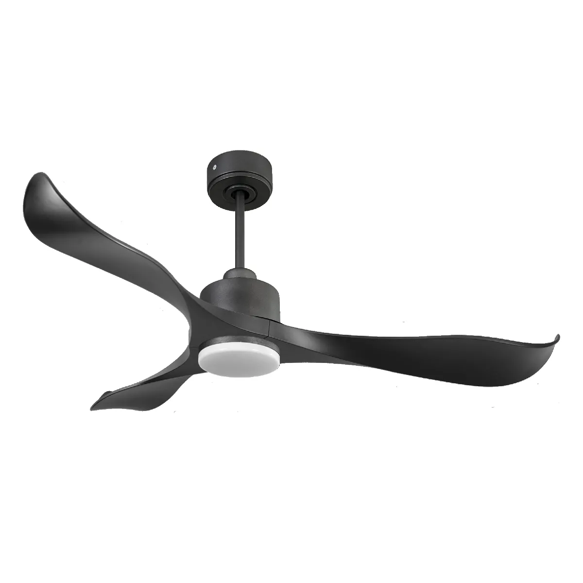 Ventilateur de plafond Réversible Thermostat Dimmable Wifi Moteur à courant continu Toits en pente Télécommande Lumière à trois tons Adaptateur 23 Lames - vue 2