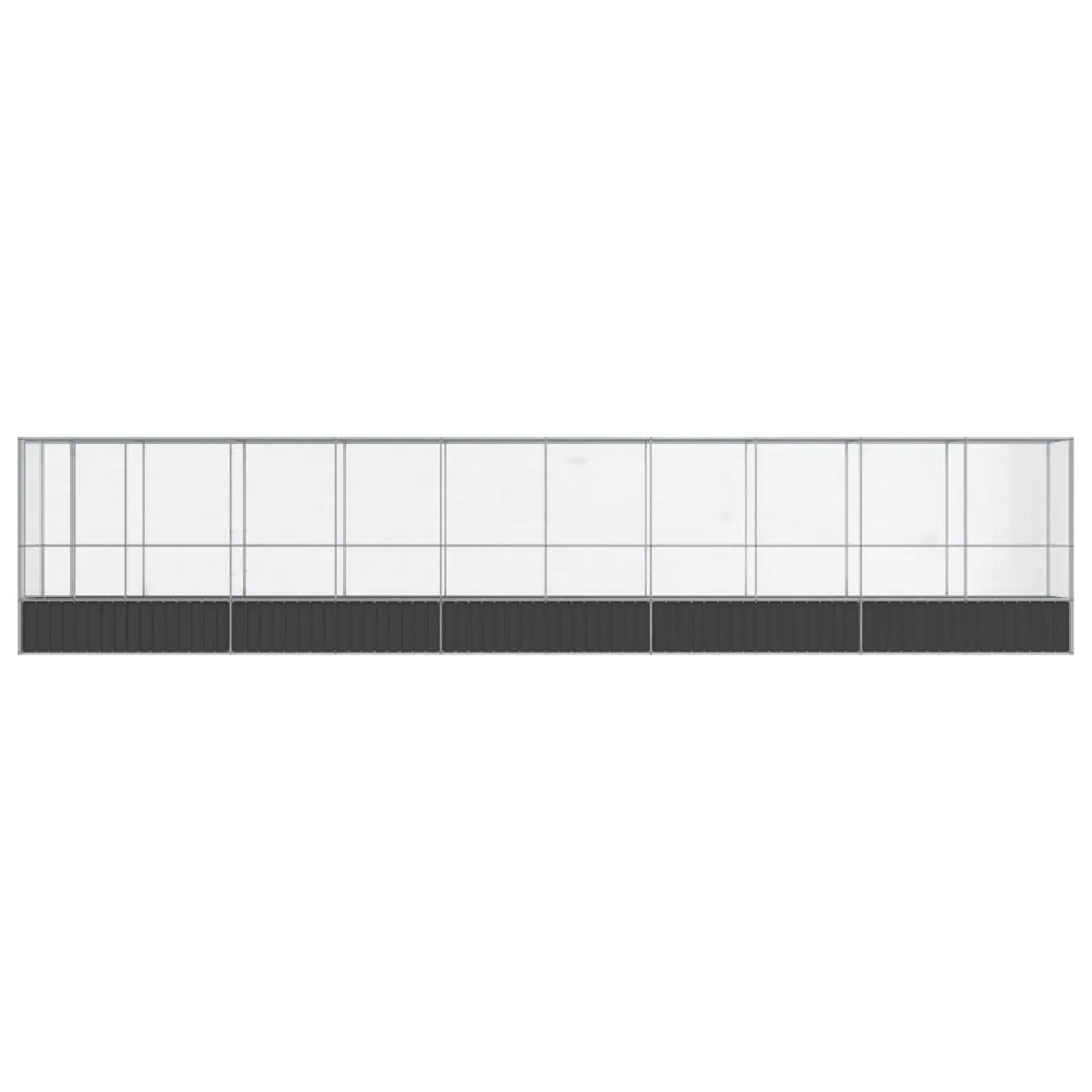 Meilleurs prix pour Volière cage à oiseaux avec extension argenté 1042,5 x 107 x 212 cm acier Argent 02_0045644