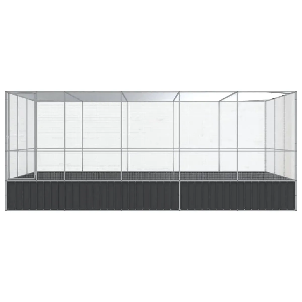 Comparer les prix de Volière cage à oiseaux avec extension argenté 518 x 307 x 212 cm acier argent 02_0045657