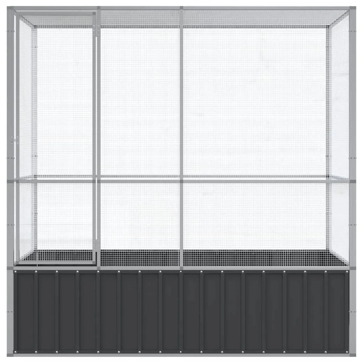 Meilleurs prix pour Volière cage à oiseaux argenté 210,5 x 107 x 212 cm acier Argent 02_0045638