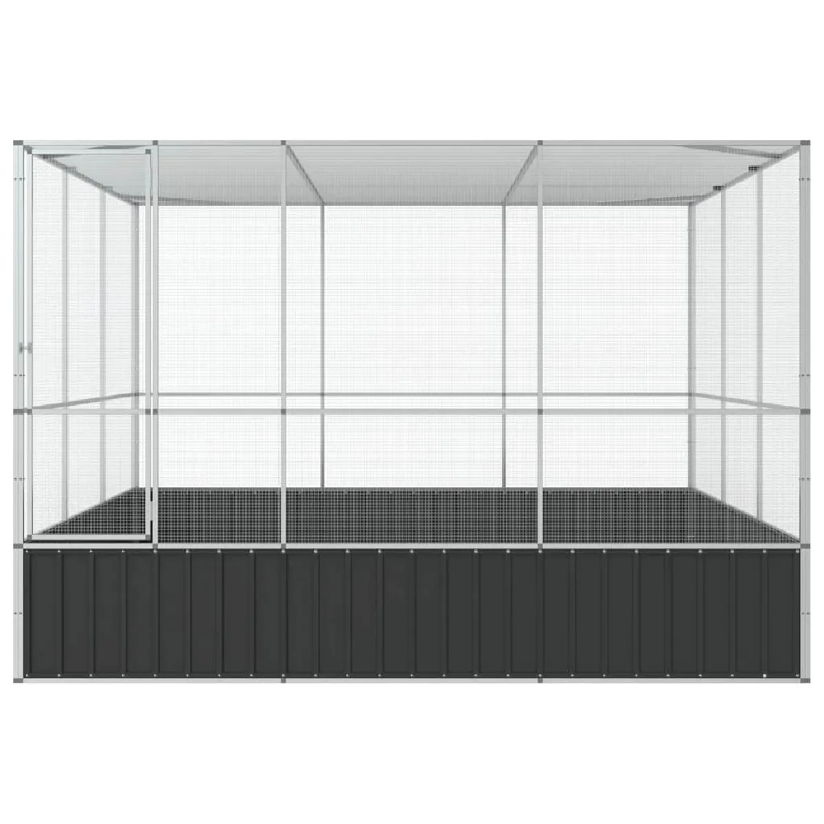 Meilleurs prix pour Volière cage à oiseaux argenté 311 x 307 x 212 cm acier argent 02_0045640