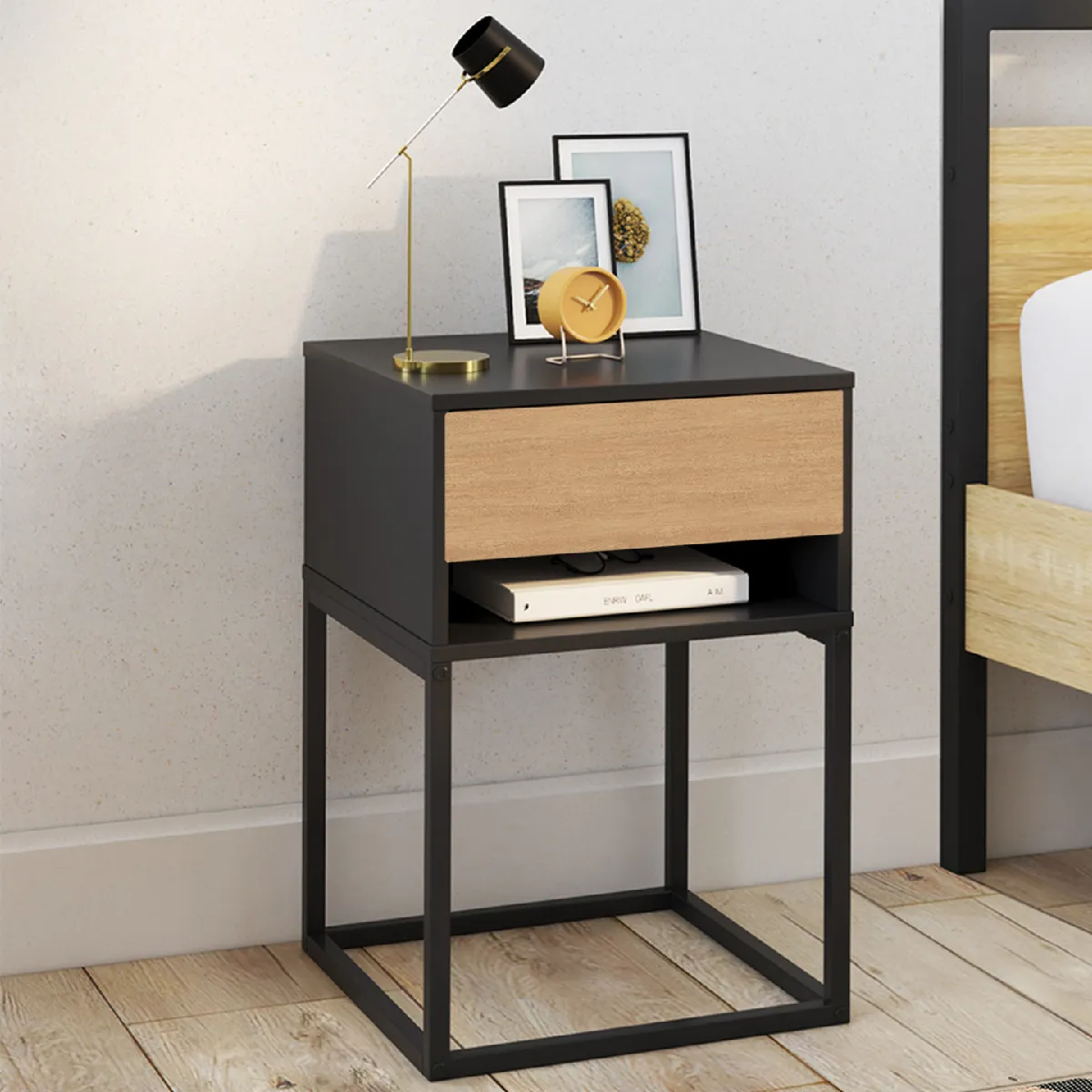 Idmarket Noir Lot 2 Tables De Chevet Ernest