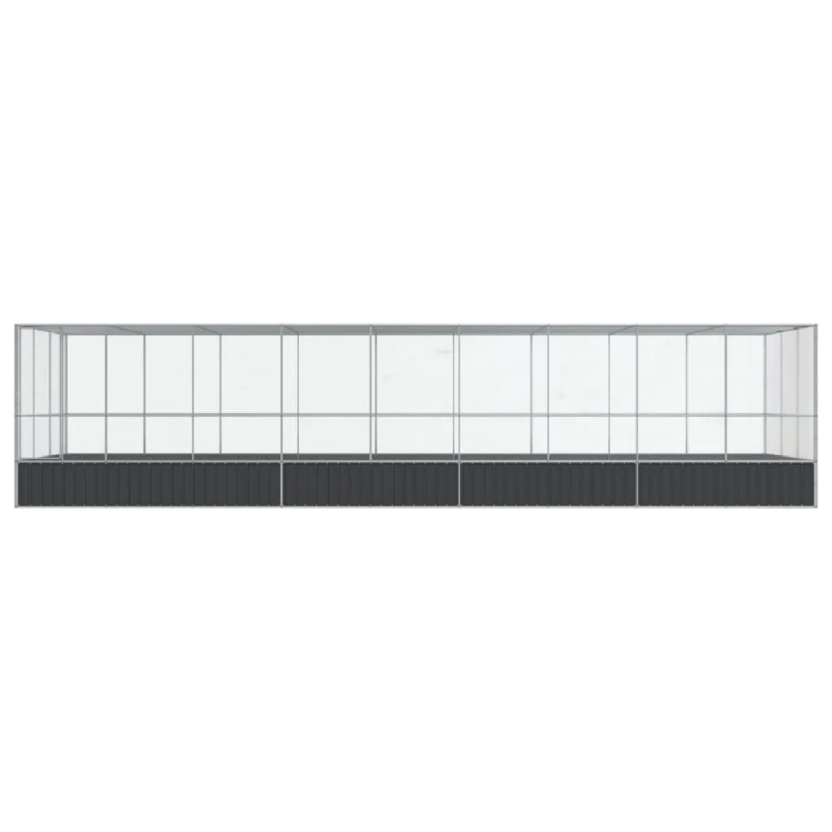 Meilleurs prix pour Volière cage à oiseaux avec extension argenté 932 x 307 x 212 cm acier Argent 02_0045668