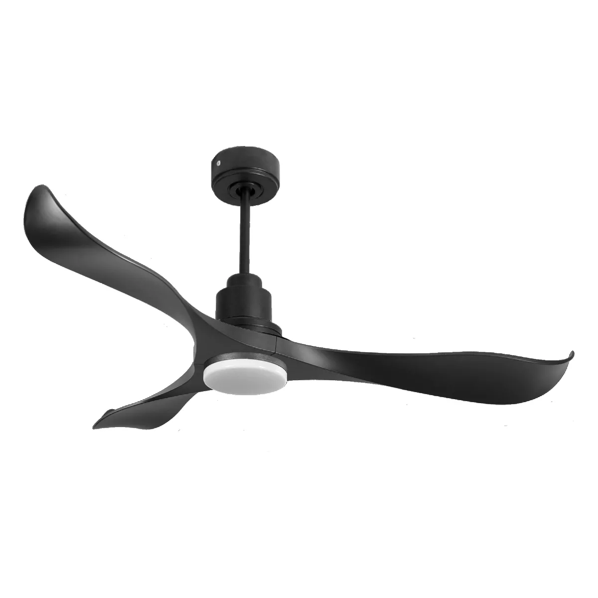 Ventilateur de plafond Réversible Thermostat Dimmable Wifi Moteur à courant continu Toits en pente Télécommande Lumière à trois tons Adaptateur 23 Lames