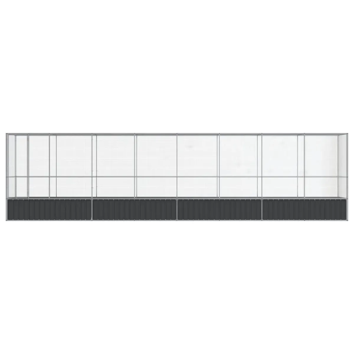 Meilleurs prix pour Volière cage à oiseaux avec extension argenté 834,5 x 107 x 212 cm acier Argent 02_0045666