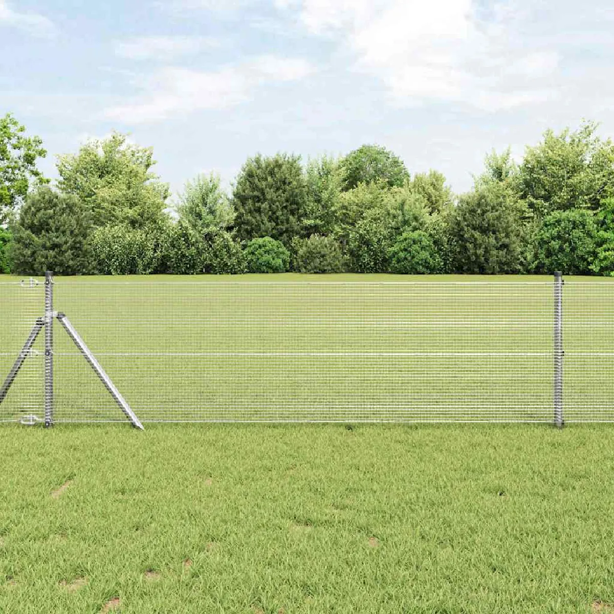 vidaXL Clôture en fil soudé pour sol 10 x 0,4 m (l x h)