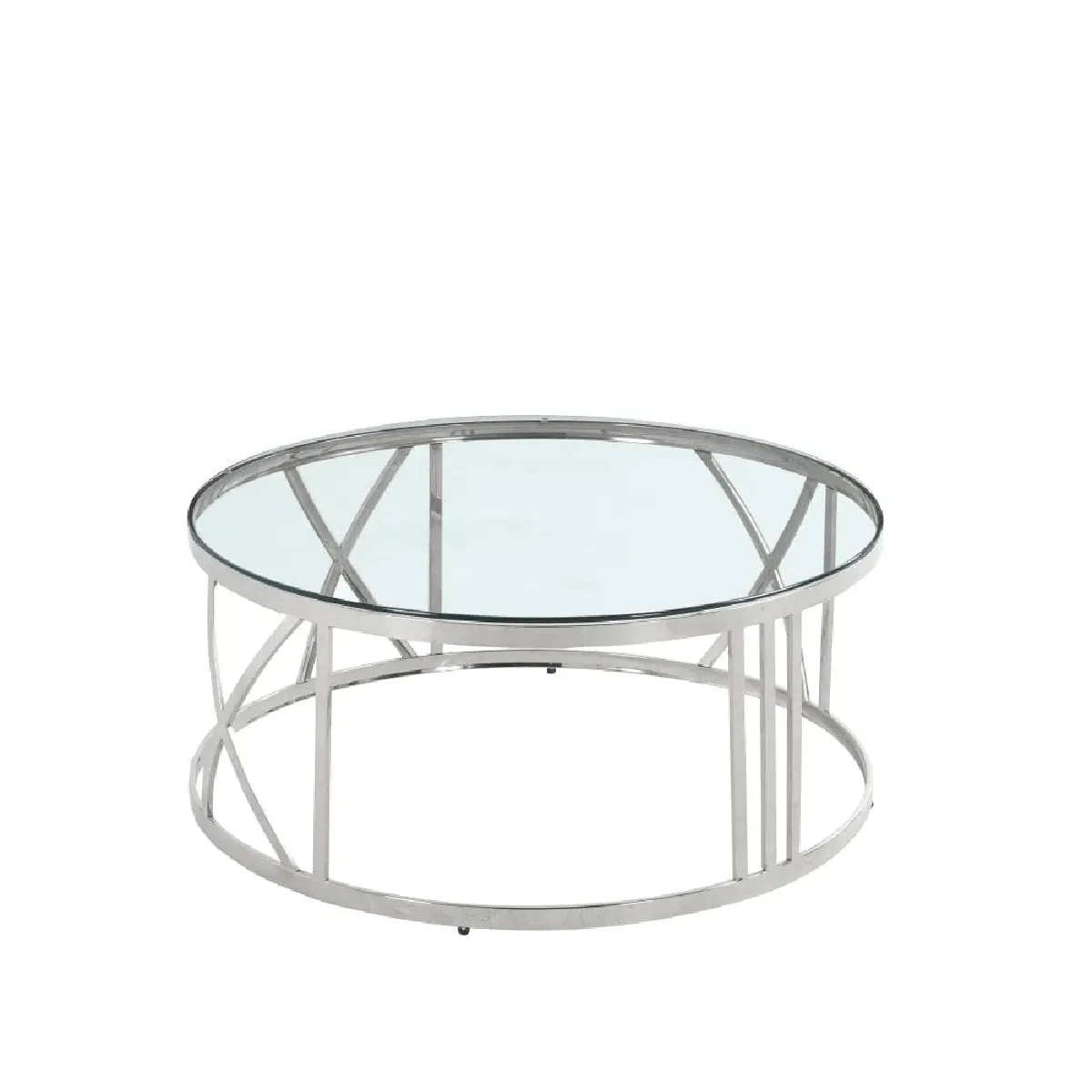 Comparer les prix de Table Basse ATMOS Chrome et plateau en verre