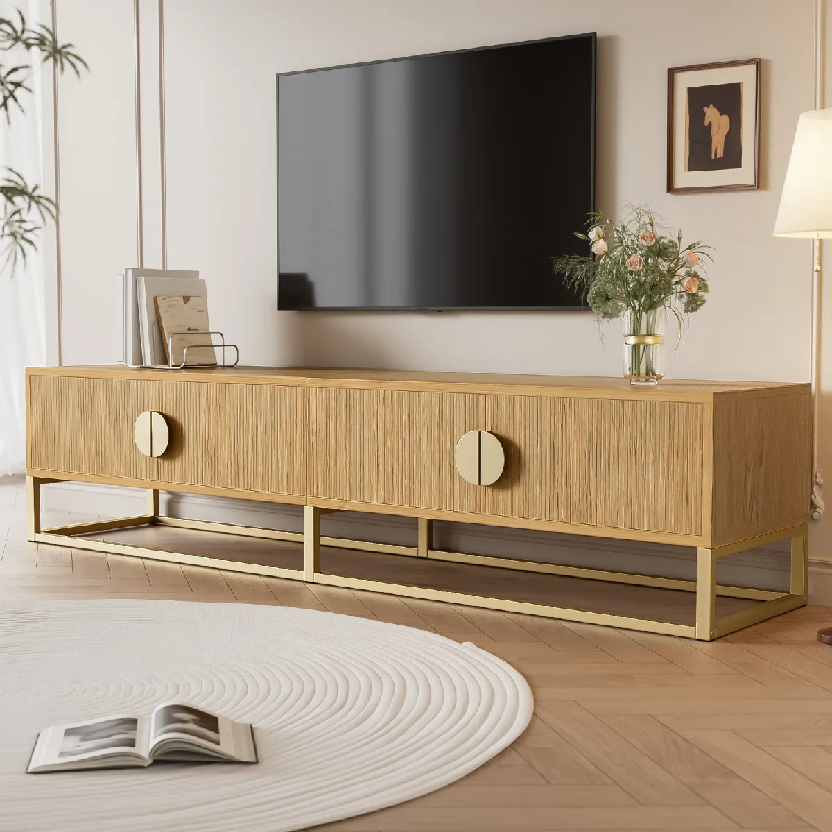 Okwish Meuble TV 4 portes - Bois