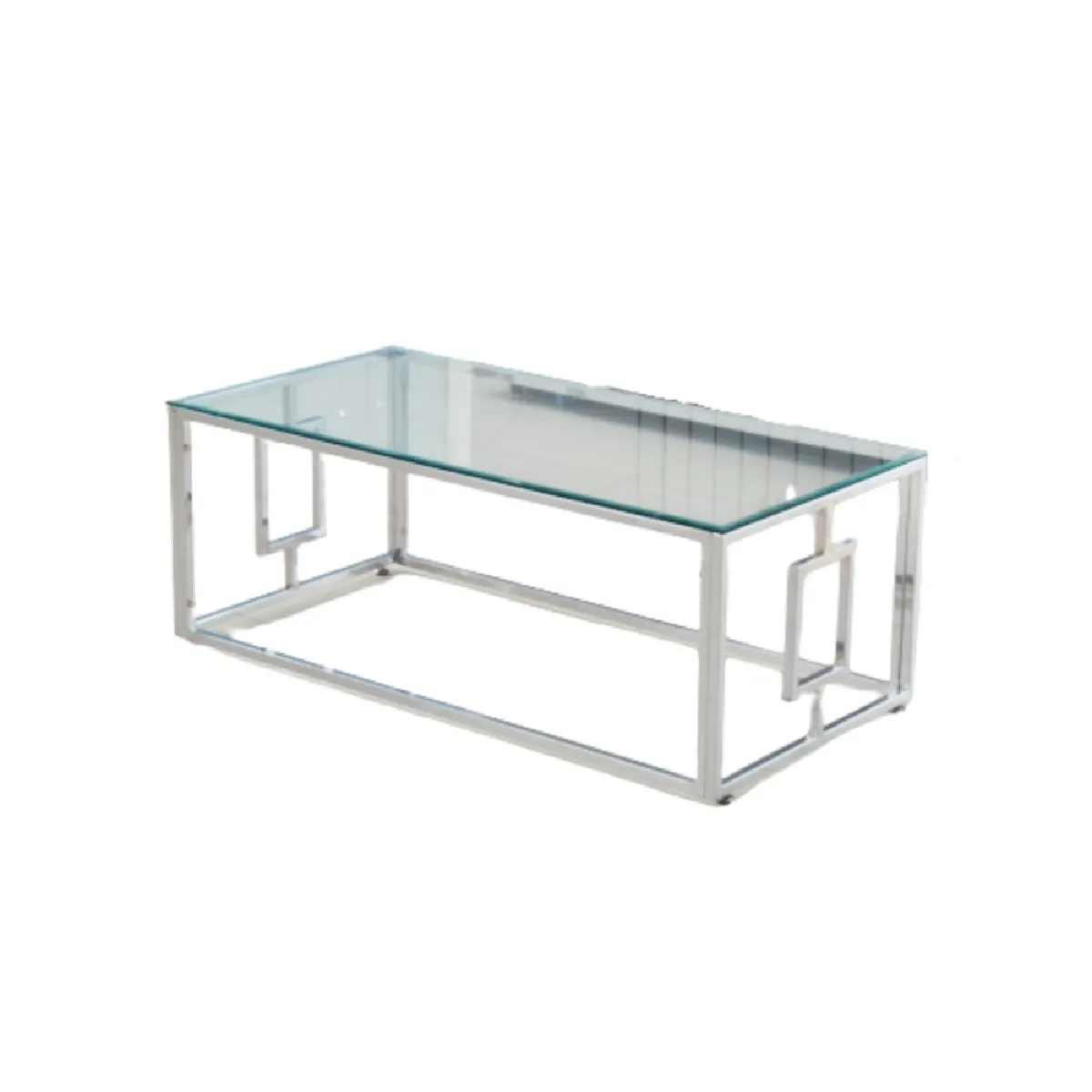 Comparer les prix de Table Basse Plateau En Verre Transparent Pieds Chromés 120 Cm - Sophie