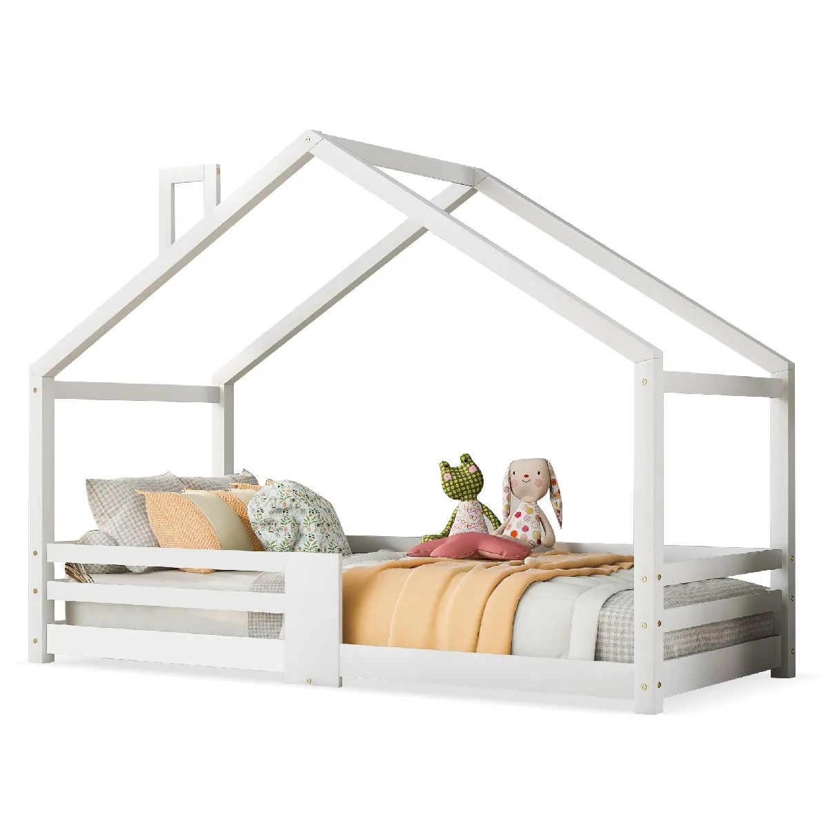 Lit enfant 90x200 cm - Lit cabane - Blanc Lit enfant 90x200 cm - Lit cabane - Blanc