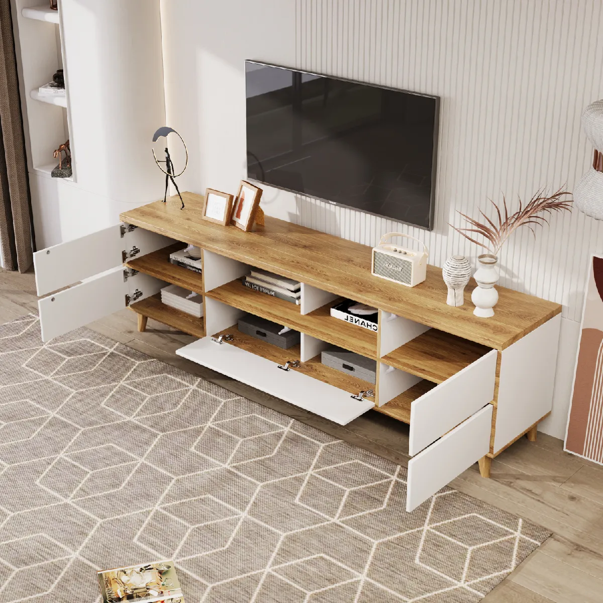 Okwish Meuble TV moderne - Naturel