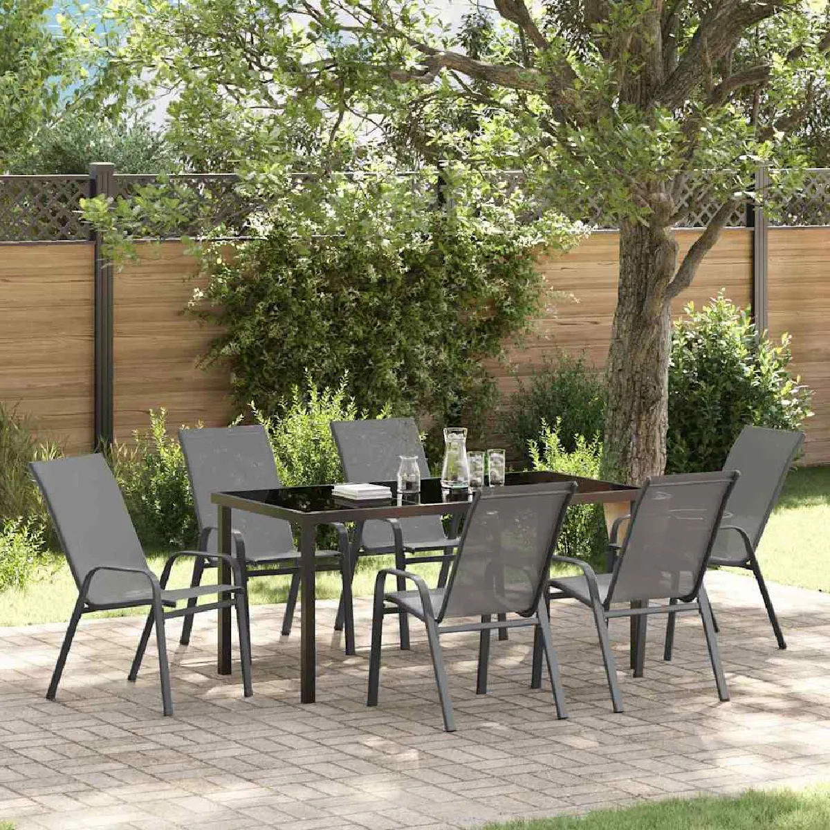 vidaXL Ensemble de salle à manger pour jardin 7 pcs et - vue 6