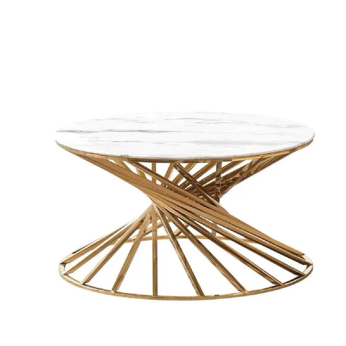 Comparer les prix de Table basse ronde NAUTILUS Gold plateau verre D80 cm