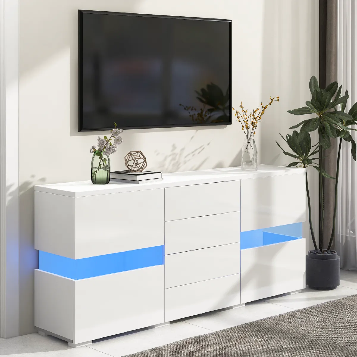 Okwish Buffet de rangement - Blanc Okwish Buffet de rangement - Blanc