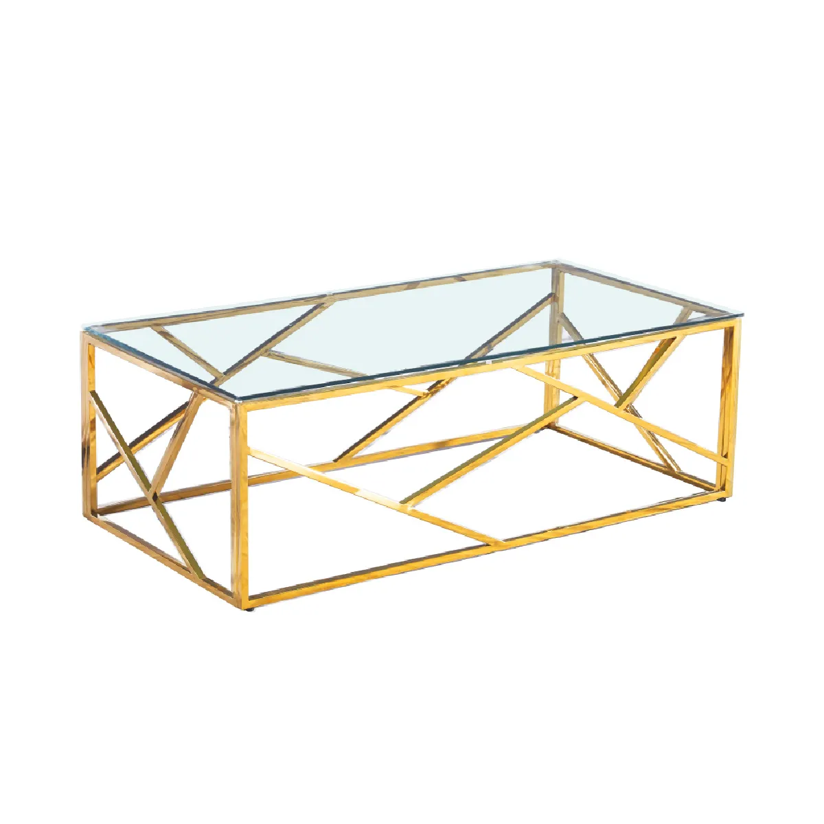 Meilleurs prix pour Table Basse Geomag Gold Verre Transparent 120x60x45 Cm