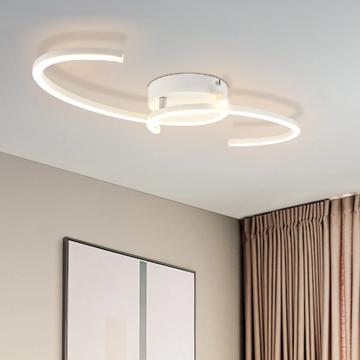 SENQIU Plafonnier LED Moderne, 24W 2700LM Lampe de Plafond Noir