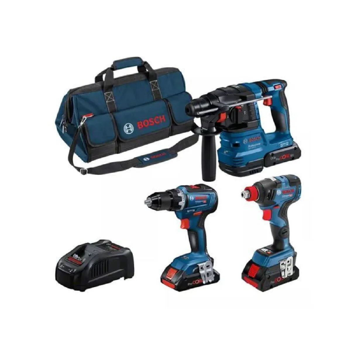 COMBO KIT 3 OUTILS 18V: GSR 18V 55 +GDX 18V 200 + GBH 18V 22 +ProCORE18V 3x4 0Ah - vue 4