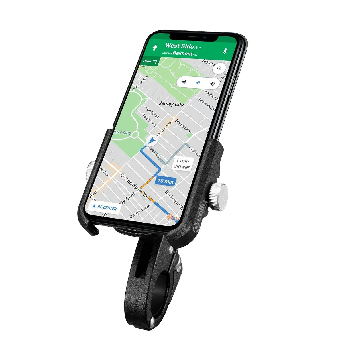 Celly Noir Support Smartphone Pour Vélo Armorbikebk Métal