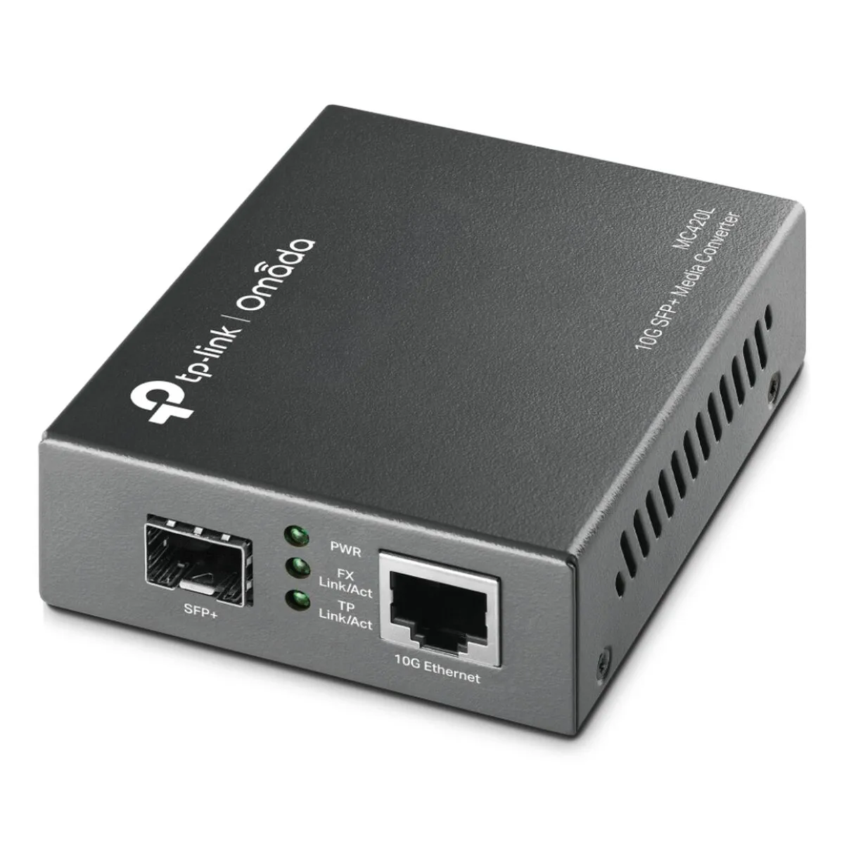 TP Link Omada MC420L V1 Convertisseur de média à fibre optique 10GbE 5GbE 2.5GbE 10GBase LR 10GBase LRM 10GBase SR 10GBase T 5GBase T 2.5GBase T 1000Base T RJ 45 / SFP+ - vue 2
