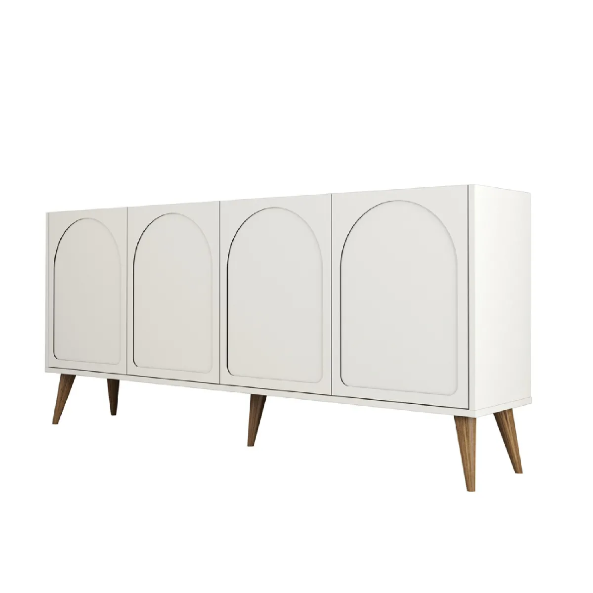 Buffet 4 portes design arrondi crème 180x81cm LISTER Buffet 4 portes design arrondi crème 180x81cm LISTER