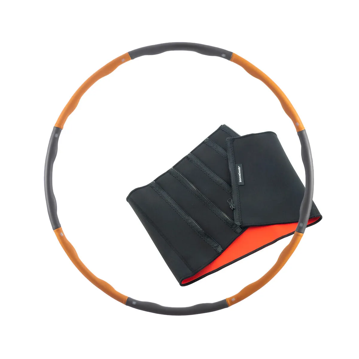 Anneau De Fitness O-Waist InnovaGoods Démontable Mousse - Affinez Jambes Et Taille, 3 Diamètres, Orange