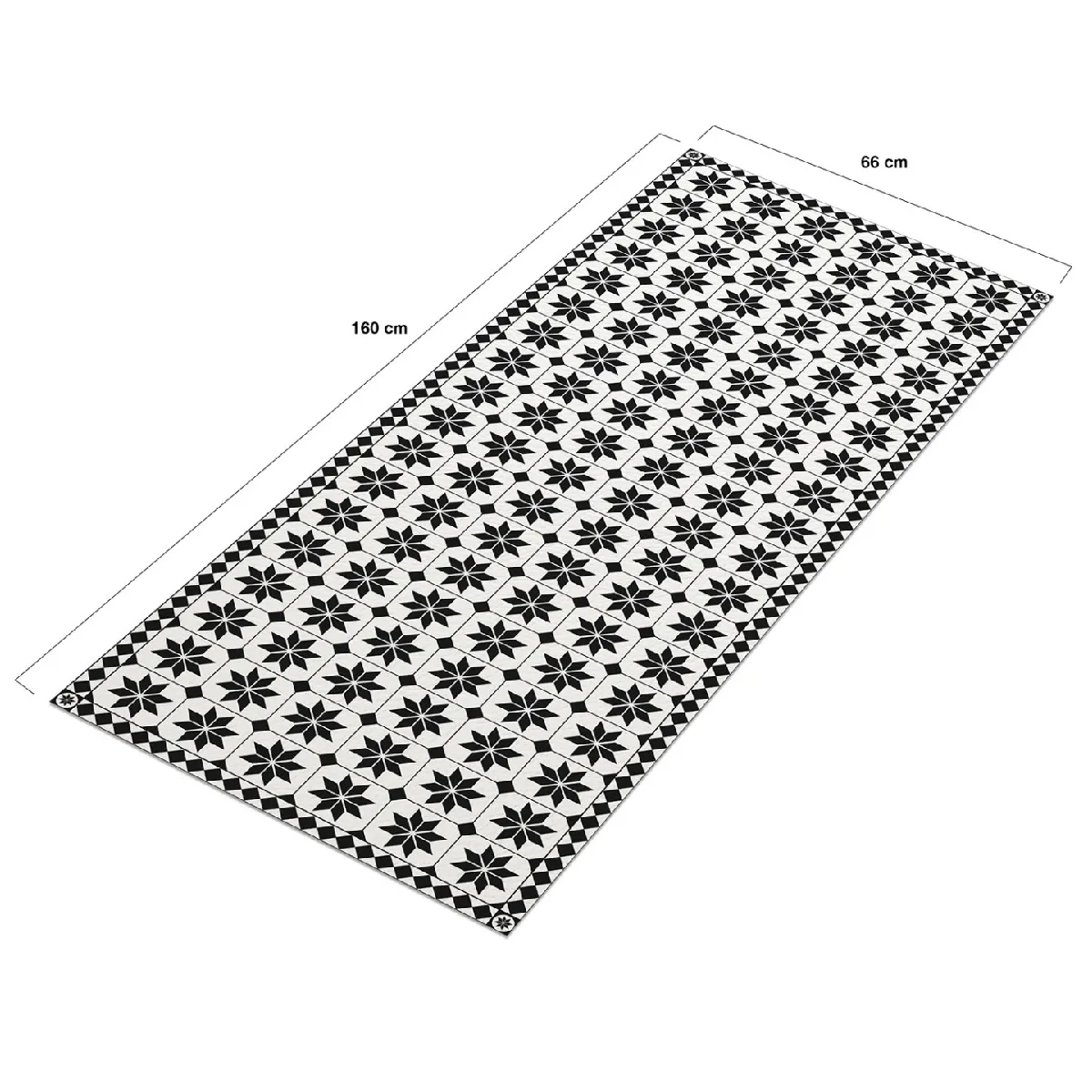 Tapis D'intérieur CARAIBA Gris Et Blanc 60x180 Cm - Antidérapant, Polypropylène, Pour Entrée Ou Couloir - 9