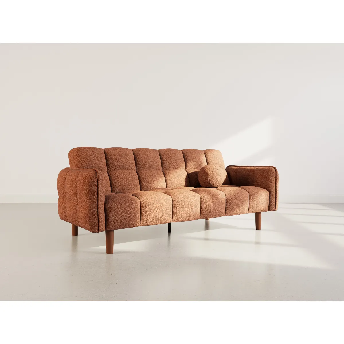 Adam - Canap convertible clic-clac 2 places en tissu textur - Terracotta
