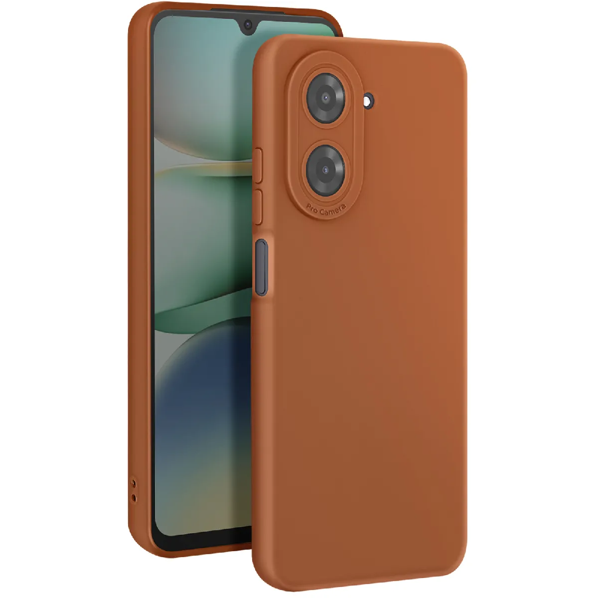 Avizar Marron Coque Pour Xiaomi Redmi A5 Silicone Lisse Bloc Caméra Protégé