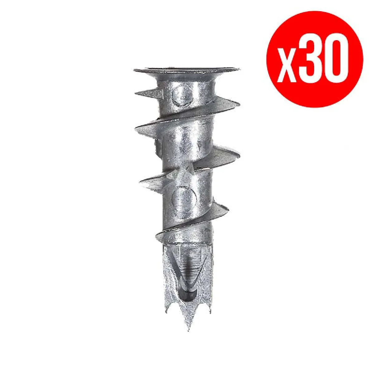 Sachet de 30 chevilles autoperceuses FISCHER 520181 métal GKM pour matériaux creux 35 mm - vue 2