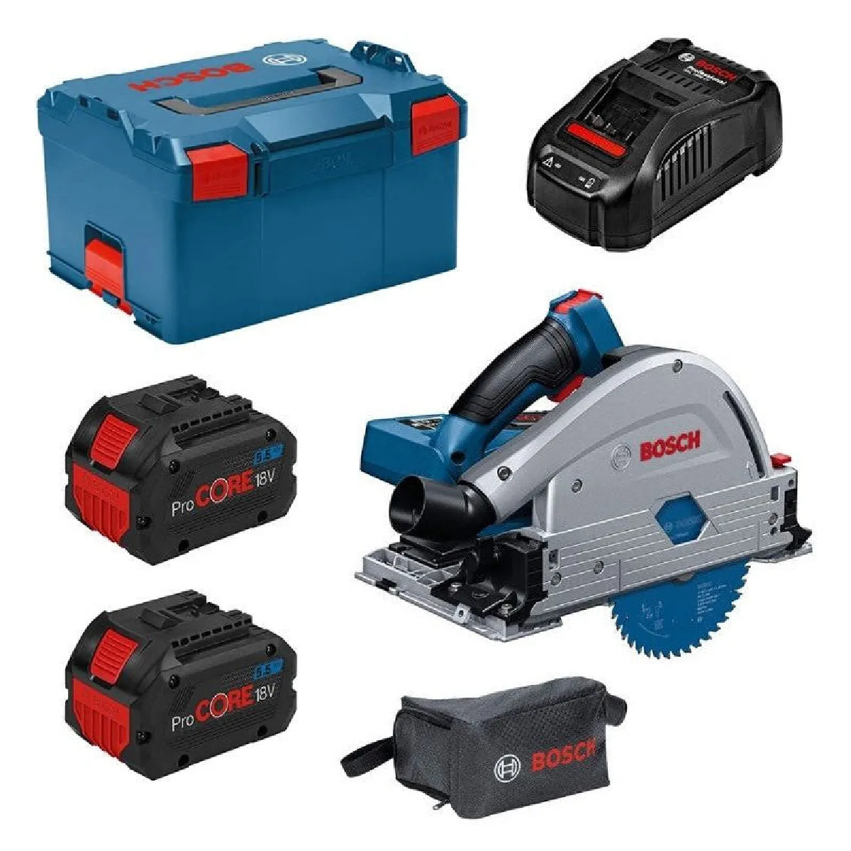 Scie circulaire plongeante sans fil BITURBO BOSCH GKT 18V 52 GC 2 x 5.5Ah - vue 3