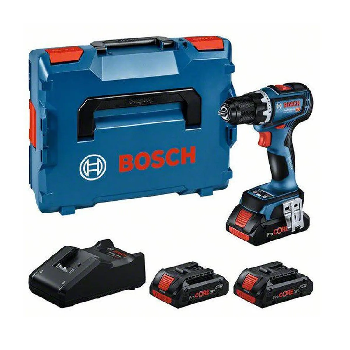 Perceuse Visseuse sans fil BOSCH GSR 18V 90 C Professionnal + 3 batteries ProCORE 4.0Ah 18V + chargeur en BOXX 0615A5002R - vue 3