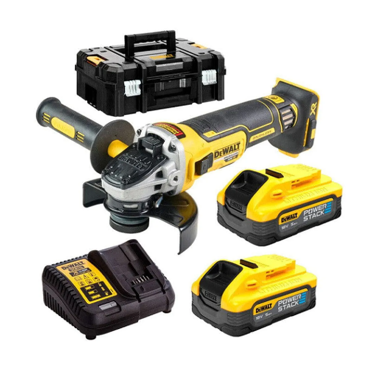 Meuleuse DEWALT ?125mm 18V 2 batteries 5Ah POWERSTACK DCG405H2T QW - vue 3