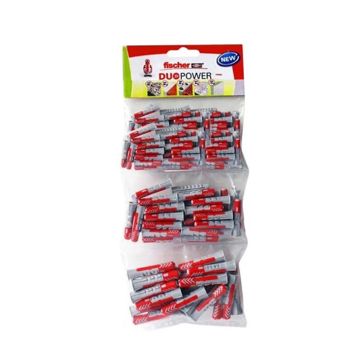 Assortiment chevilles 3 en 1 duopower 544405 FISCHER bimatière pour tout type de mur - vue 2