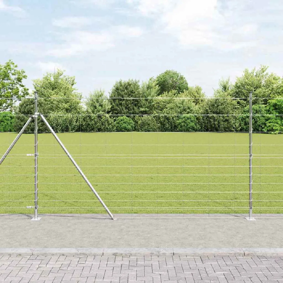 vidaXL Clôture en fil soudé avec base en béton 50 x 1,4 m (L x H)