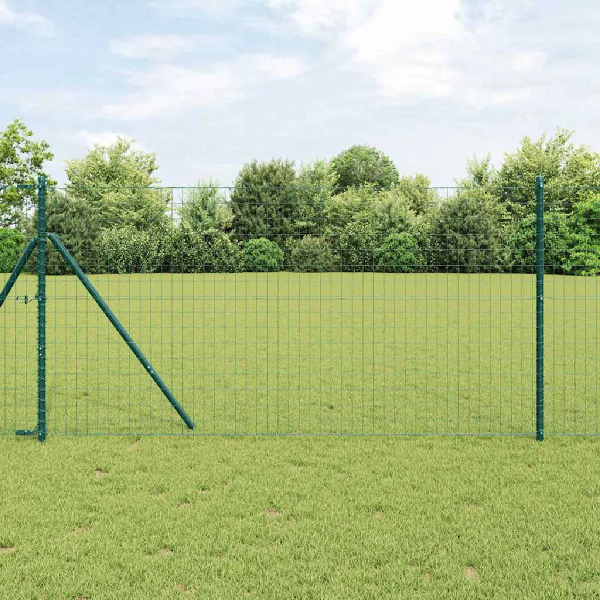 vidaXL Clôture avec poteau 1 x 25 Acier et PVC - vue 3