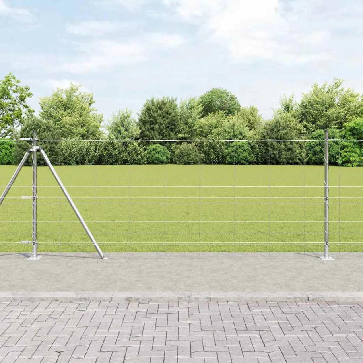 vidaXL Clôture en fil soudé avec base en béton 50 x 1 m (l x h)