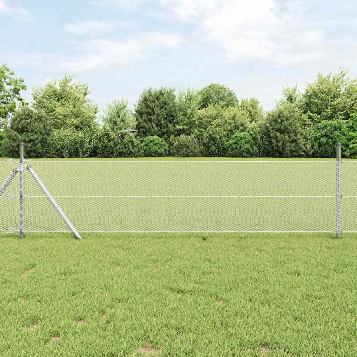vidaXL Clôture en fil soudé pour sol 10 x 0,4 m (l x h)